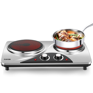 CUKOR Electric Hot Plate, 1800W Portable Electric Stove,Infrared Double Burner,Heat-up In Seconds,7.