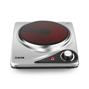 CUKOR Electric Single Hot Plate,Portable Stove,1200W Infrared Single Burner for cooking, Heat-up In