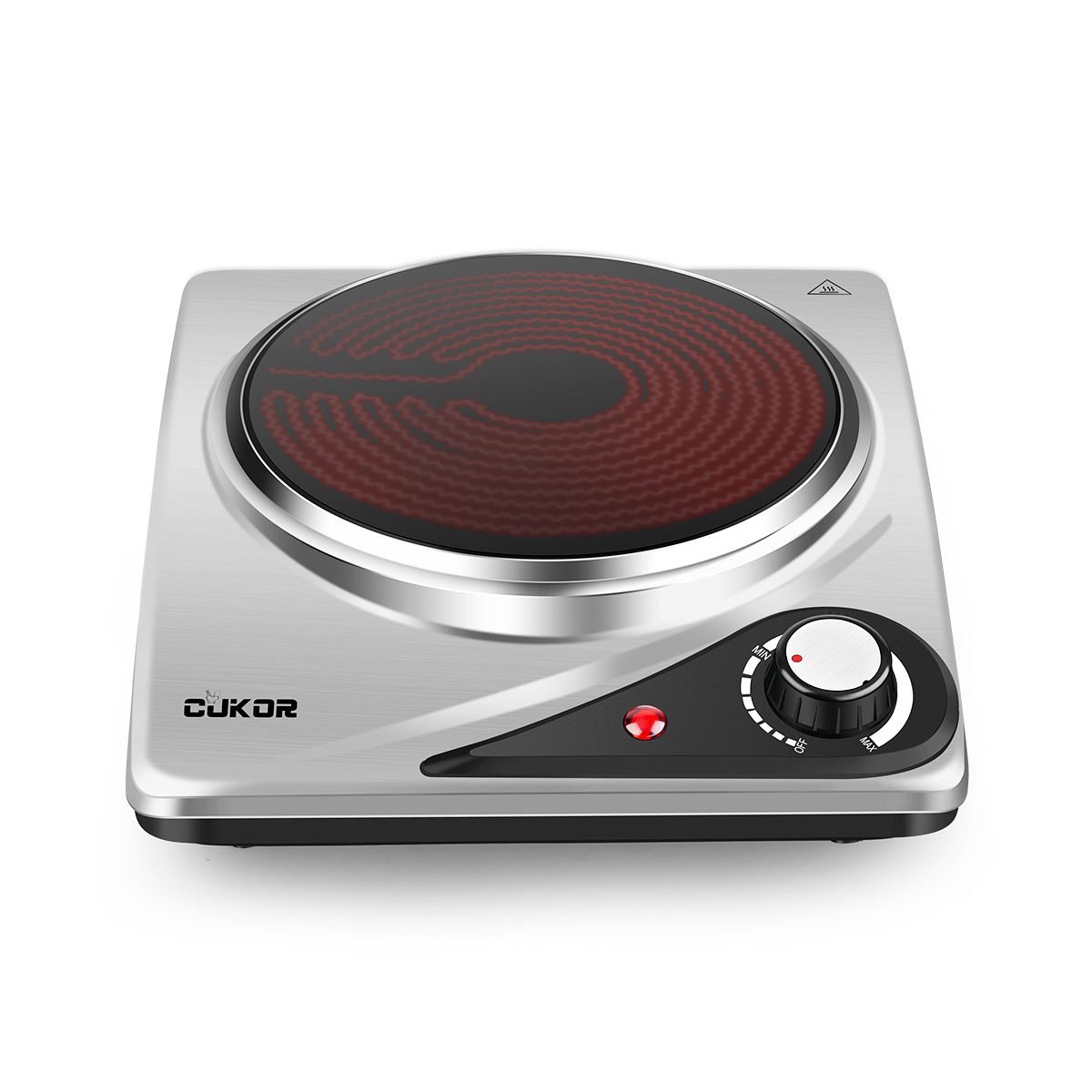 CUKOR Electric Single Hot Plate,Portable Stove,1200W Infrared Single Burner  for cooking, Heat-up In - CUKOR
